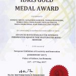 Medalia de aur IDRIS Euroinvent 2017