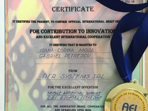 International Merit Certificate and Gold Medal - EUROINVENT 2018 Salon